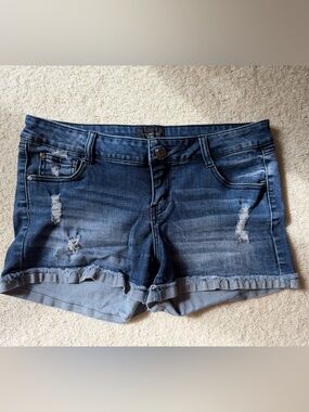 Celebrity Pink Distressed Denim Shorts - Blue